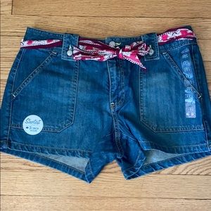 Denim Shorts with Detachable Belt